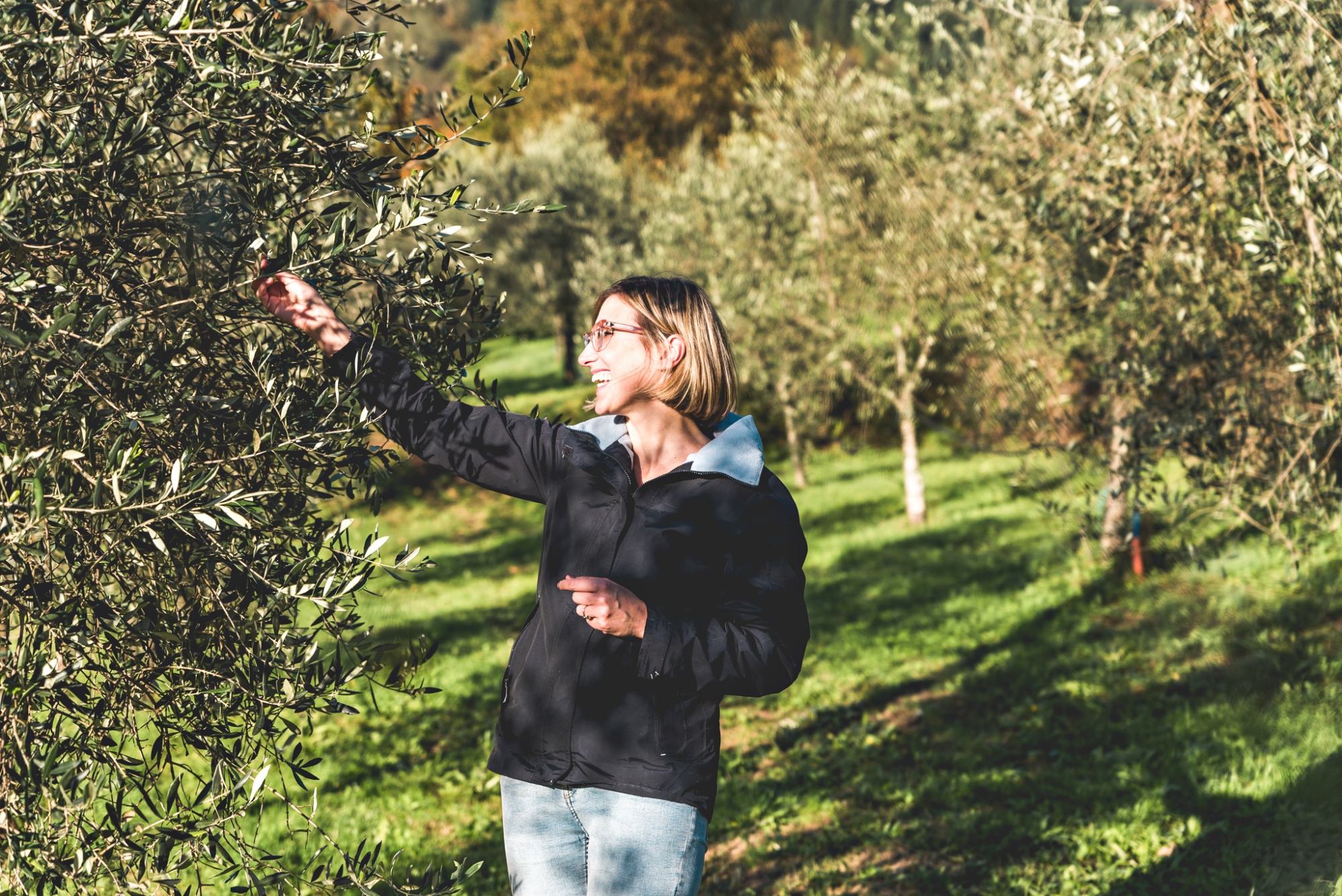 Francesca Ferrari in her olive grove