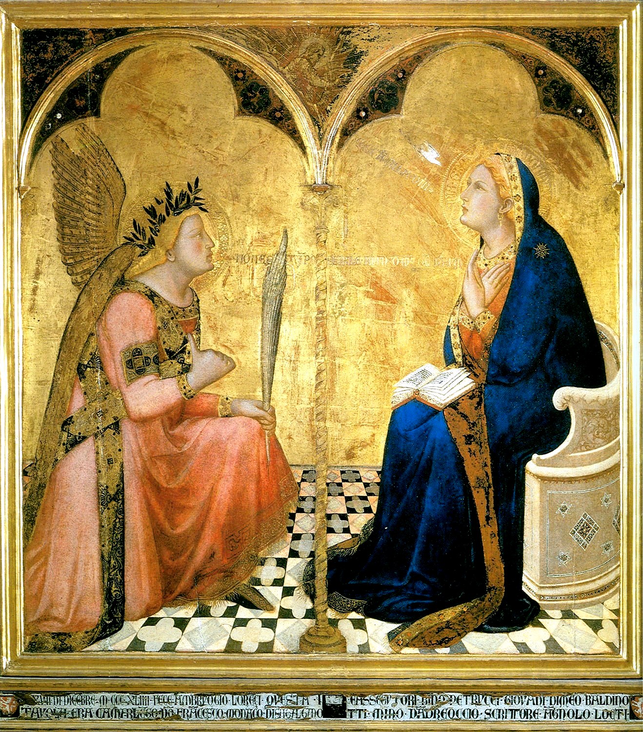 Anunciación de Ambrogio Lorenzetti, Pinacoteca de Siena