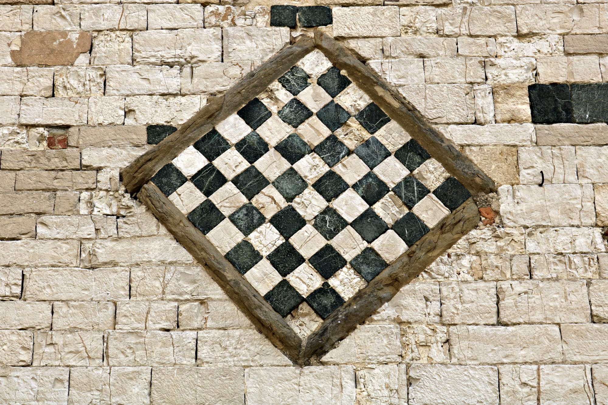 decorative checkerboard element of a parish church