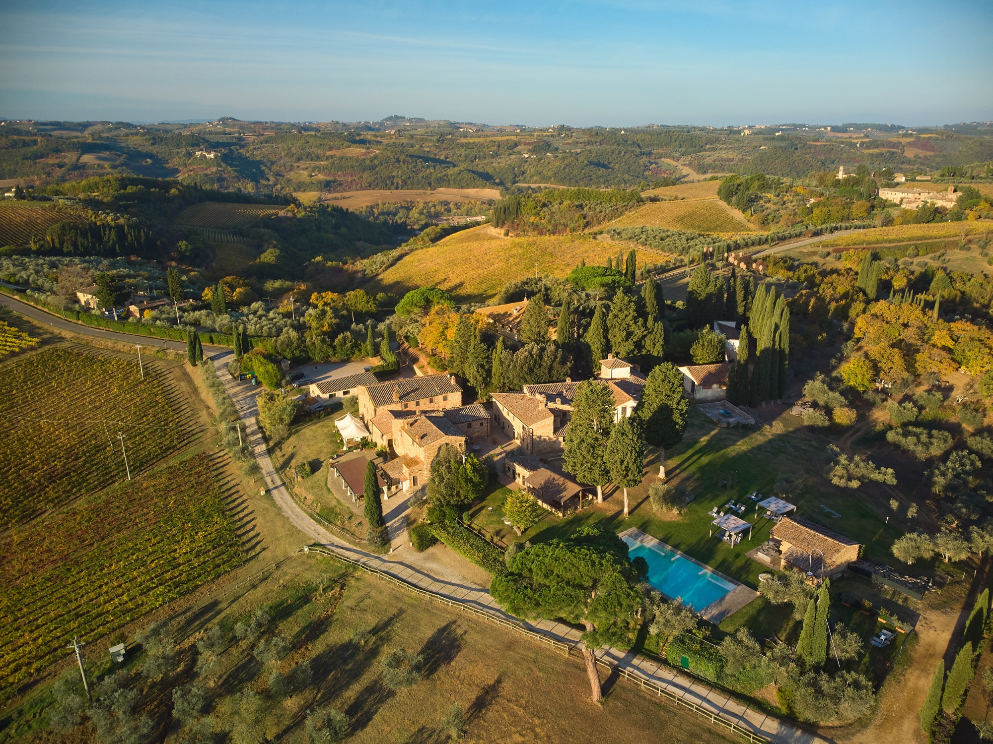 Panoramica della Fattoria La Loggia nel Chianti