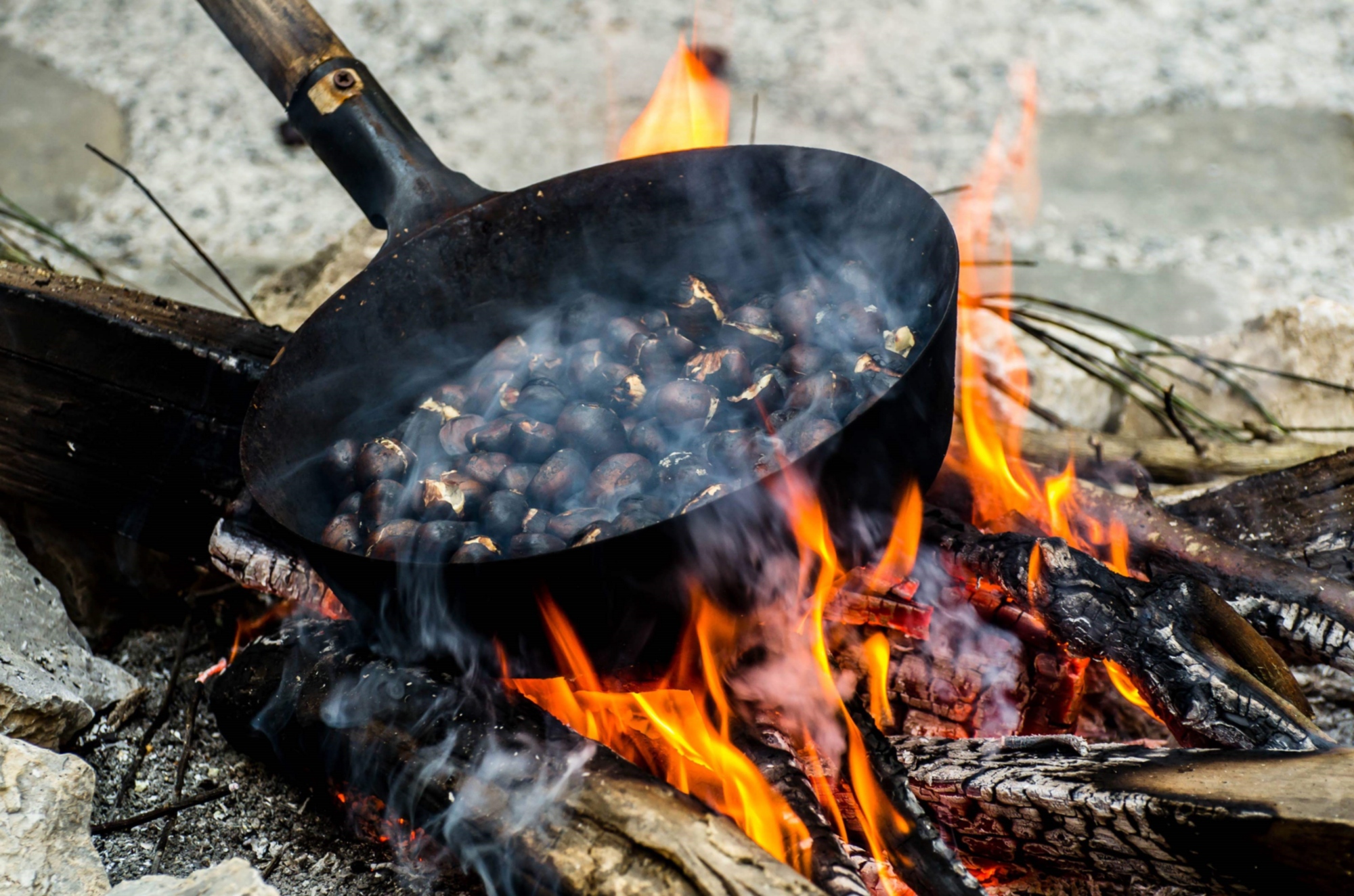 Caldarroste sul fuoco