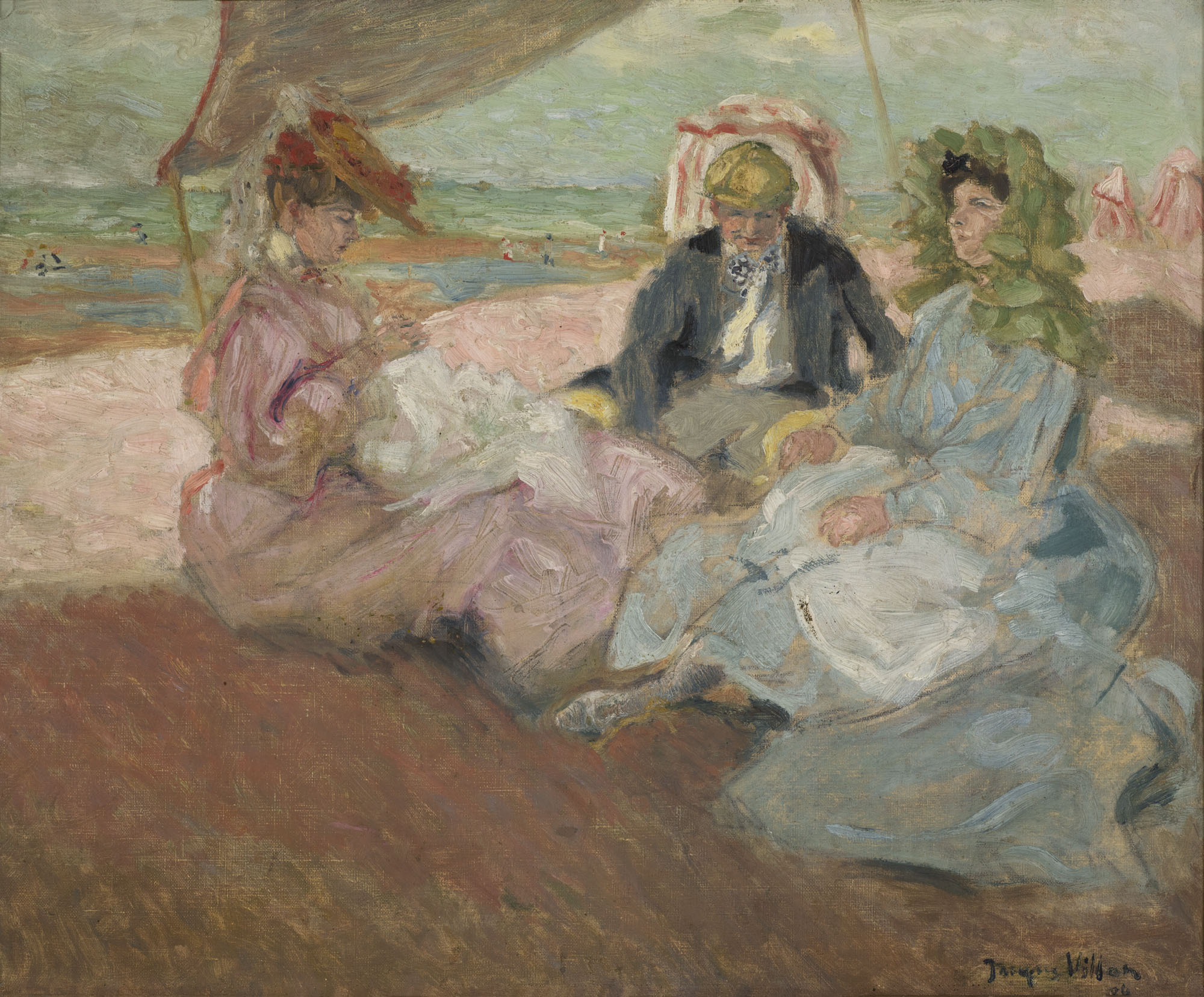 Jacques Villon Sotto la tenda, sulla spiaggia, Blonville