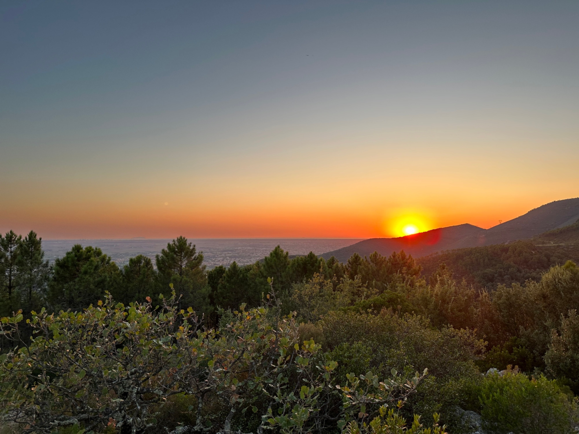 Tramonto dal Monte Pisano sopra Vicopisano