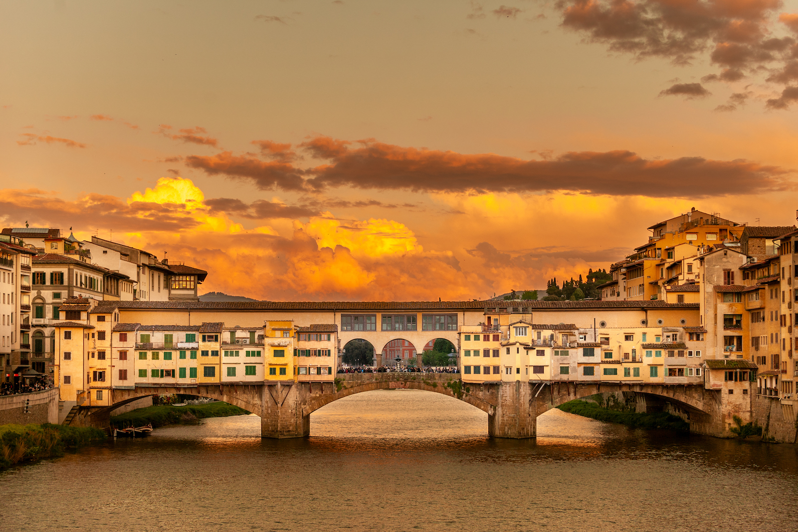 Florence's Ponte Vecchio at sunset